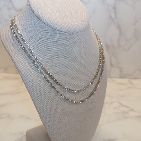 J.Crew Factory Double-layer Crystal Tennis Necklace - Picture 6 of 6